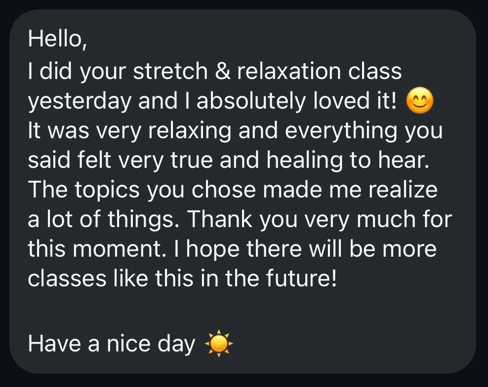 Talk through stretch session